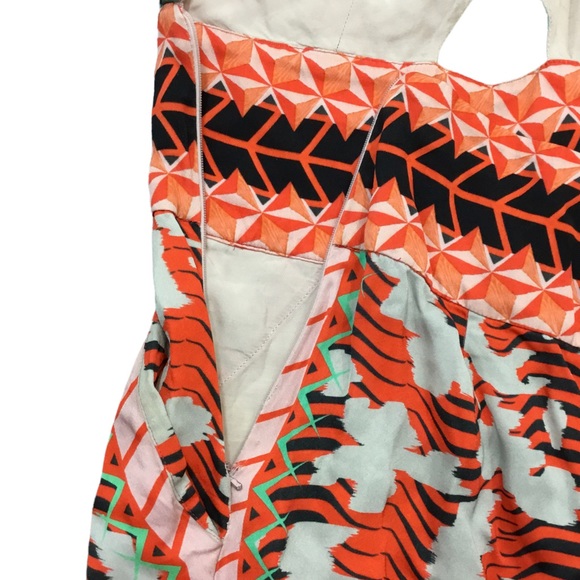 Temperley London Orange Multicolor Abstract Cutout Odyssey Wide Leg Jumpsuit 8 - Picture 6 of 12